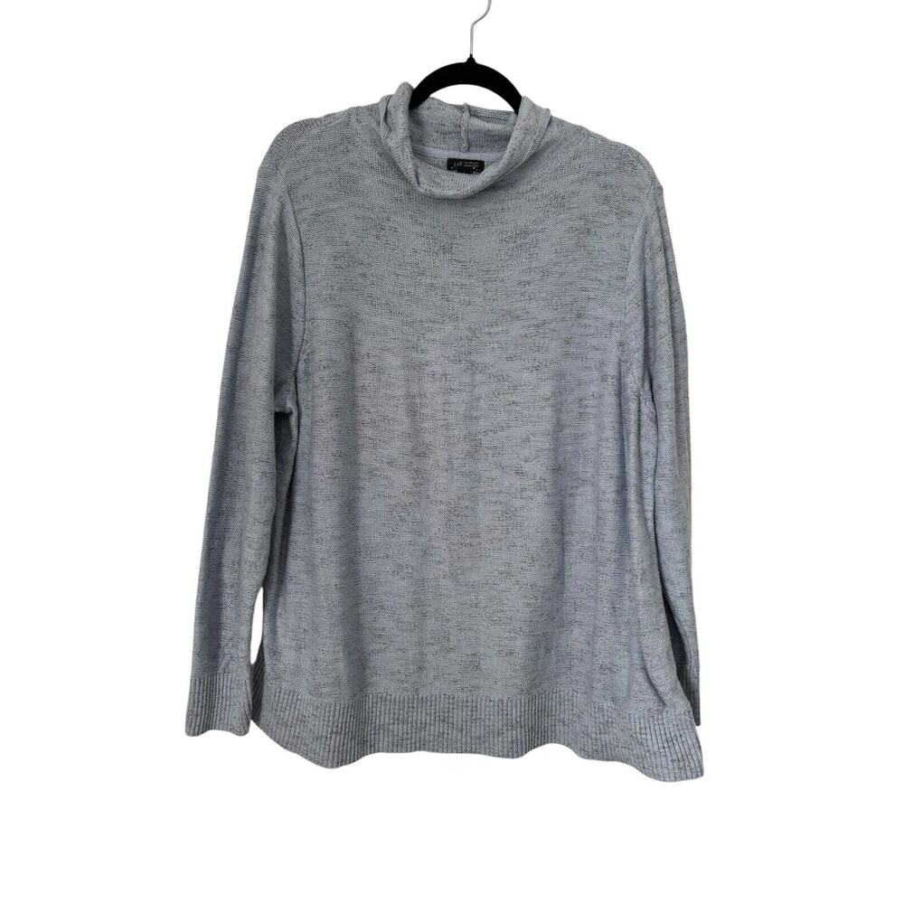 J Jill‎ Wearever Collection Sweater Size 2X Grey Mock Neck Long Sleeve Pullover